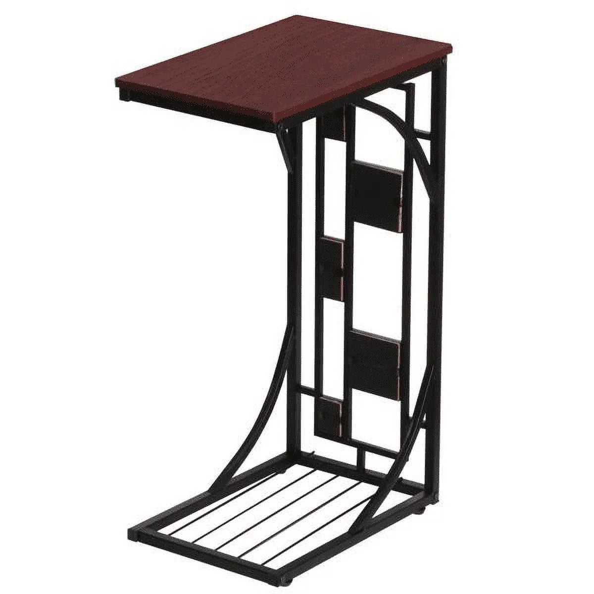 C-Shaped End Table with Geometric Pattern H893407