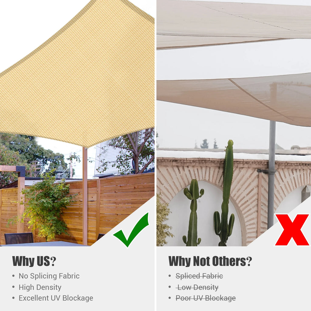Beige Rectangle Sun Shade Sail G939105