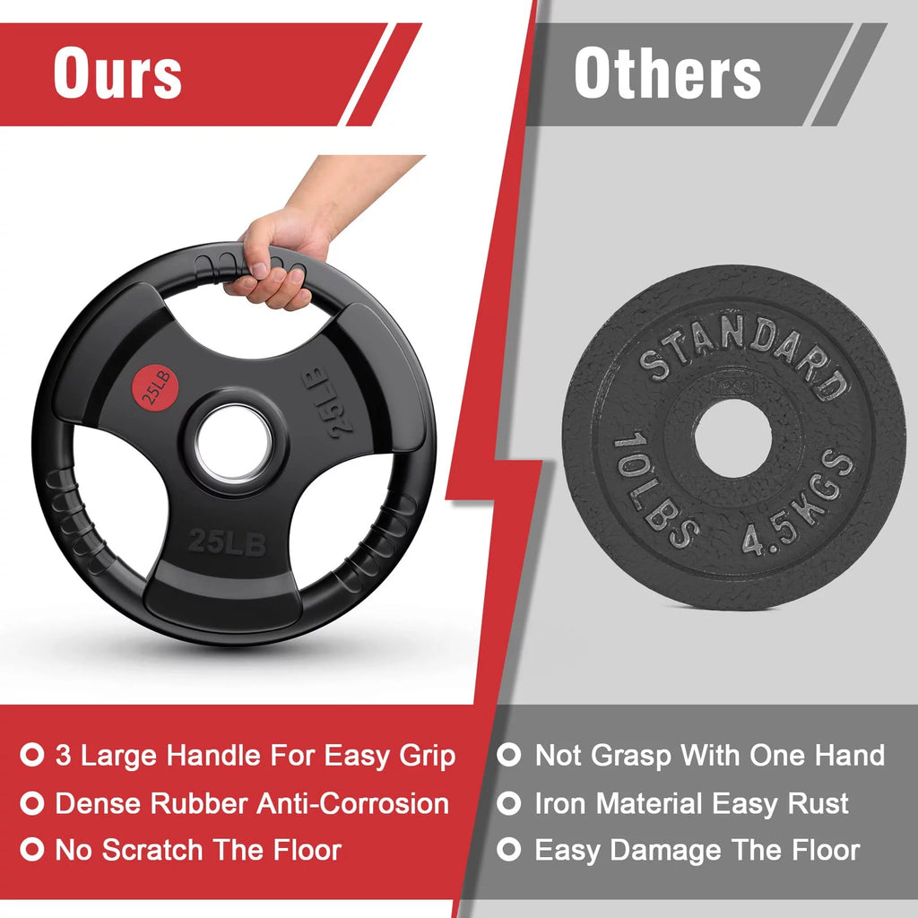 90lbs 2 Inch Rubber Coated Olympic Weight Plate W94956