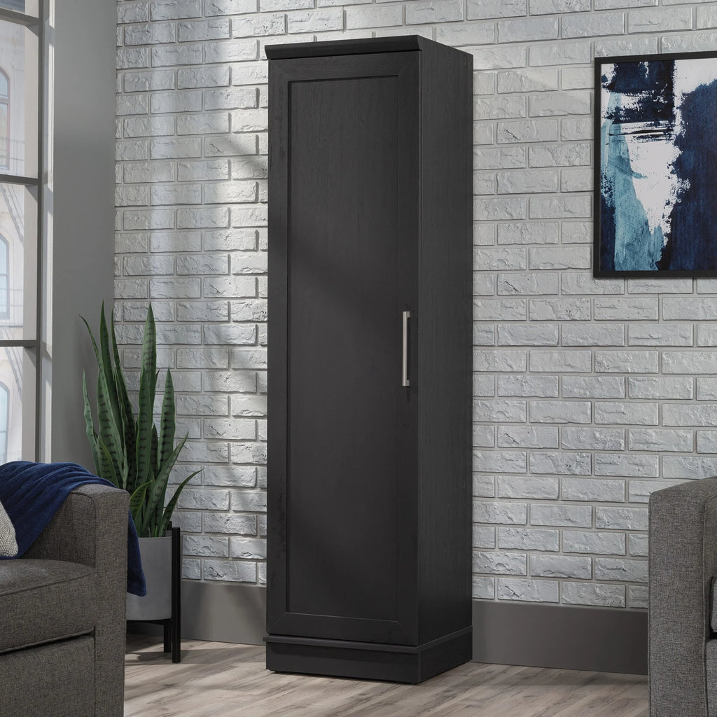 Engineered Wood Single Door Pantry in Raven Oak Finish F855338