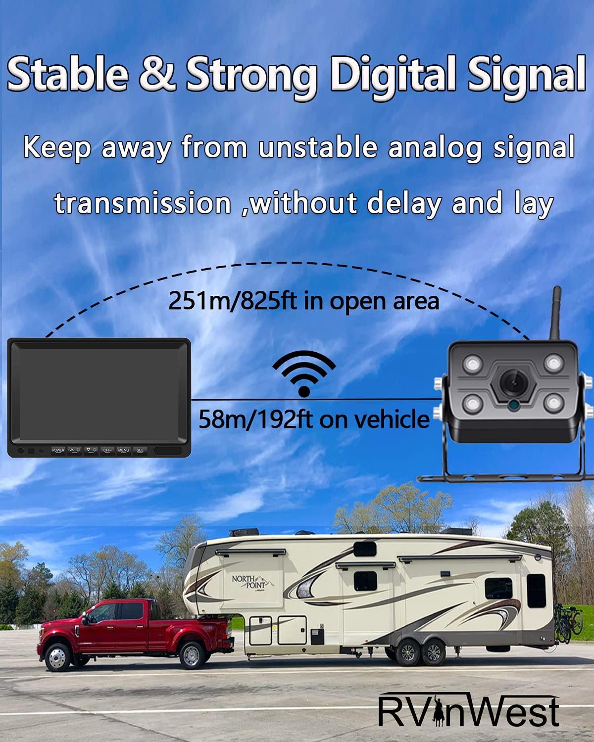 Wireless Backup Camera with 7 DVR HD Monitor D717992
