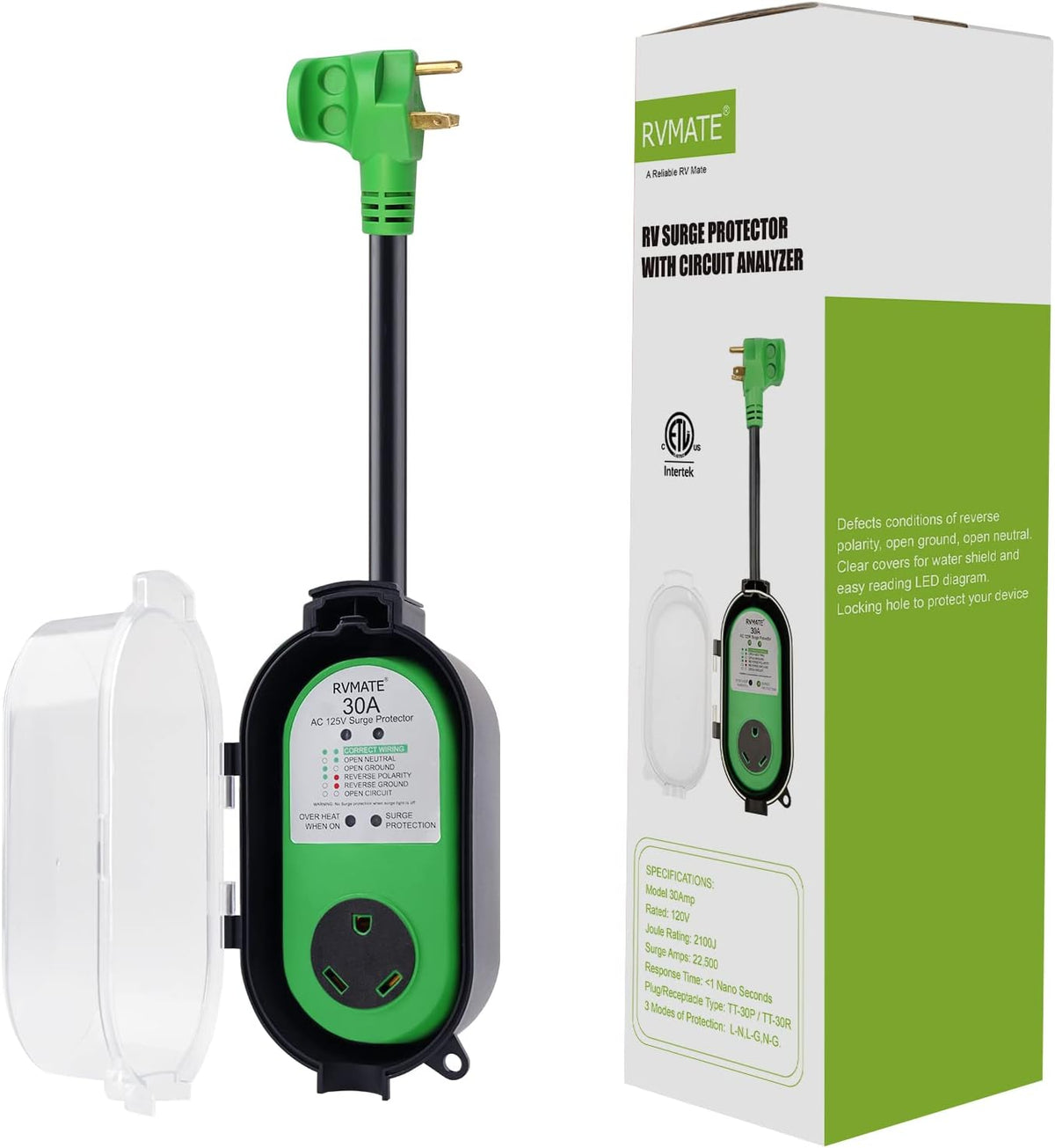 30Amp RV Surge Protector with Waterproof Cover Q597143