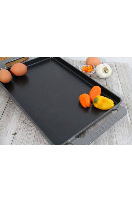 Caviar-Grey Rectangular Enameled Cast Iron Griddle R5579