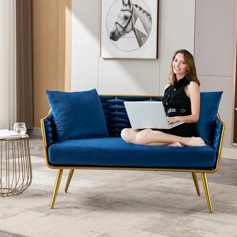 Velvet Accent Sofa Chair with 2 Pillows K480