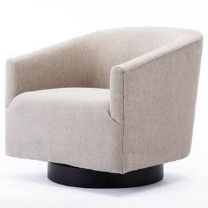 Beige Wood-Base Swivel Chair V94307