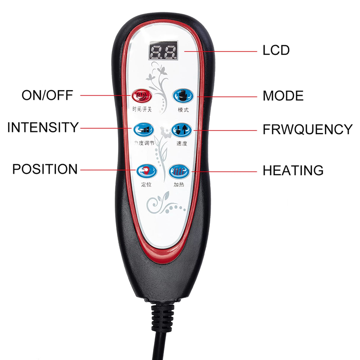 Vibration Massage Car Seat Cushion Back Massager with 9 Mode 9 Intensity L308106