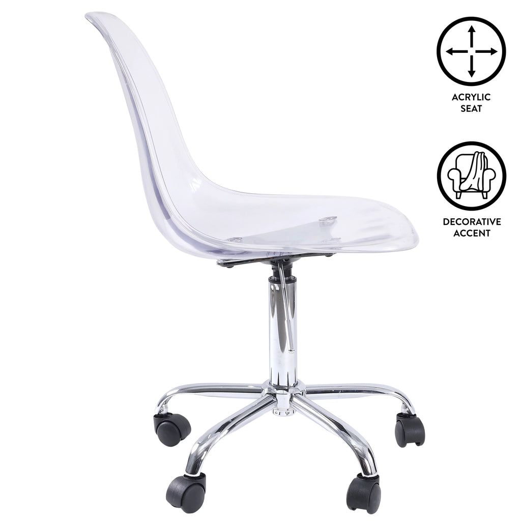 Black Acrylic Rolling Office Chair I910055