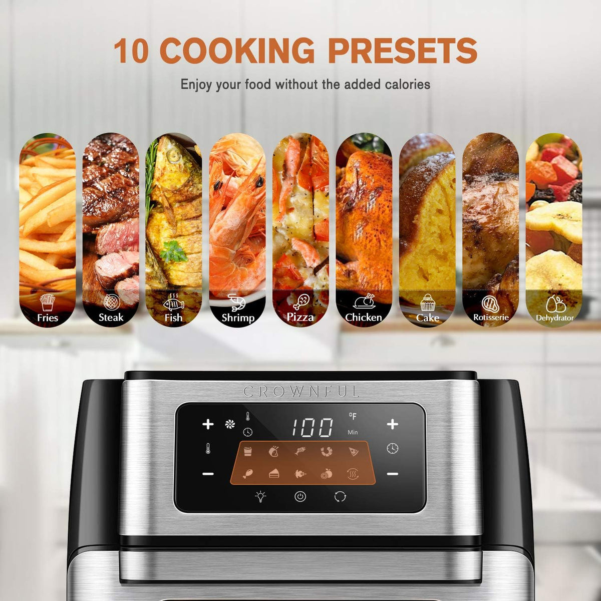 10.6 Quart 10-in-1 Air Fryer Toaster Oven with Rotisserie and Dehydrator J875