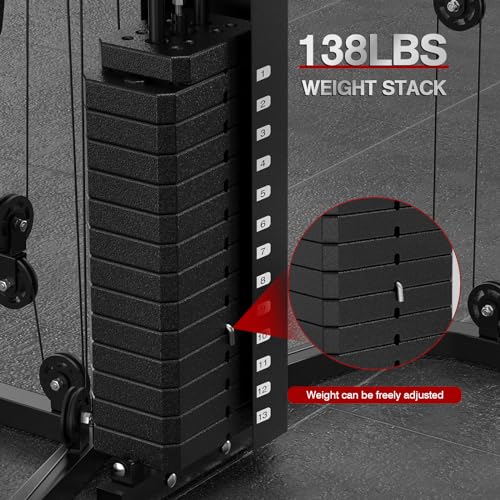Multifunction Home Gym System Workout Station with 138LB Weight Stack V512