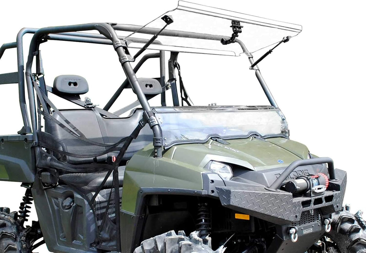 Scratch Resistant Flip Windshield for Polaris Ranger 570 Full-Size / Crew, 1/4" Thick Polycarbonate W45997