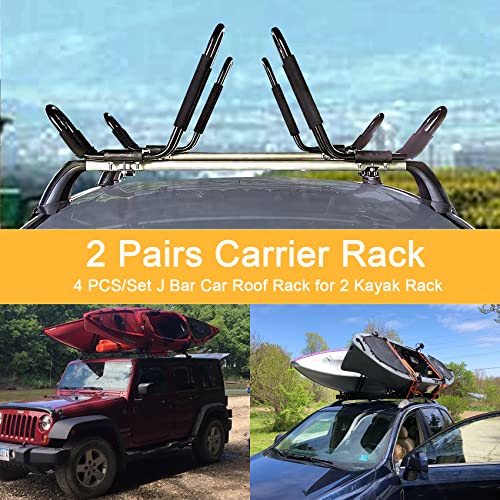 Kayak Roof Rack J-Bar Carrier Set of 4 K142