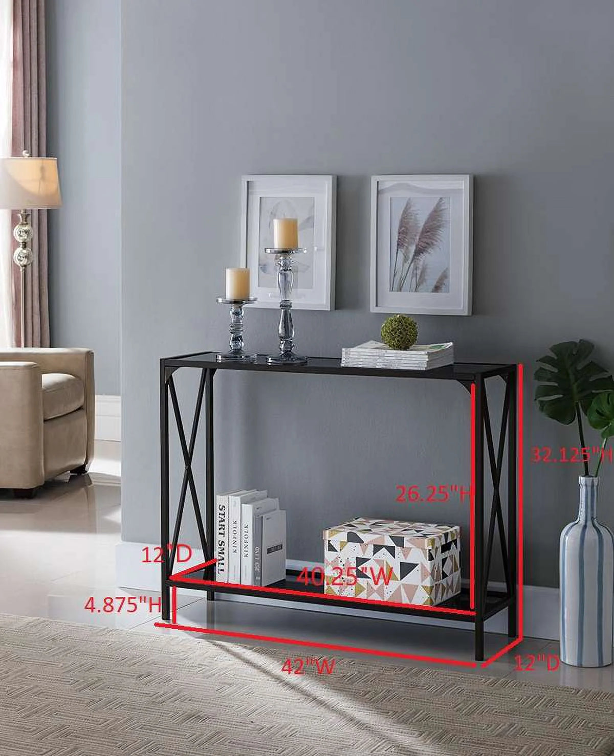 Modern Console Table with Storage Shelf M415662