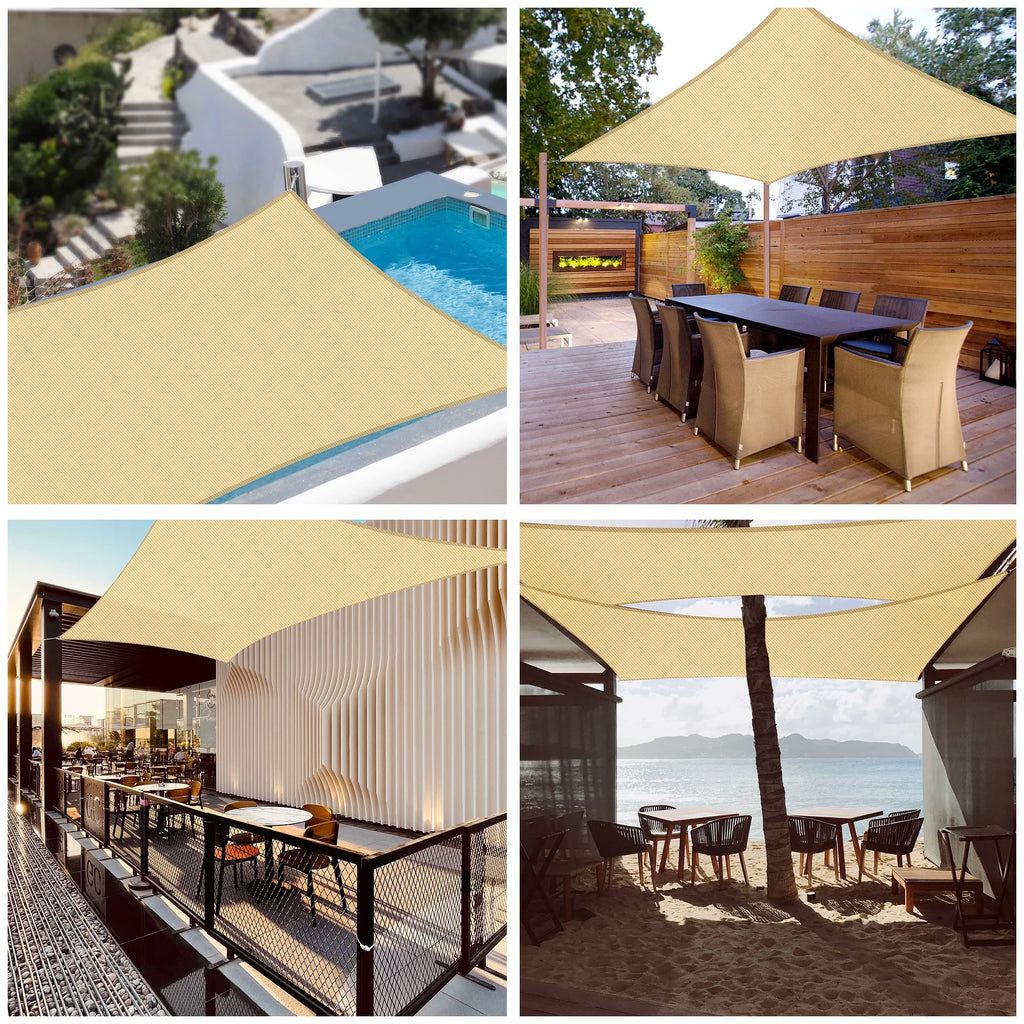 Beige Rectangle Sun Shade Sail G939105