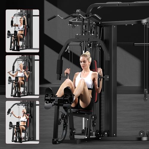 Multifunction Home Gym System Workout Station with 138LB Weight Stack V512