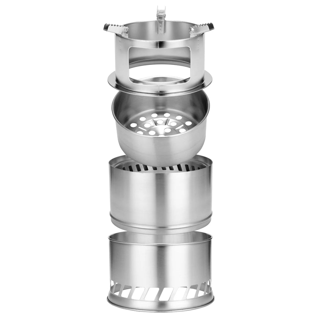 Windproof Stainless Steel Detachable Wood Stove N454