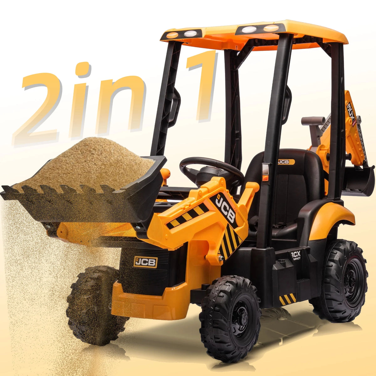 2 in 1 Kids Ride on Car Excavator & Bulldozer I734