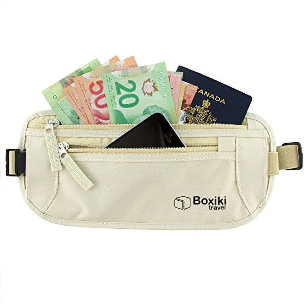 RFID Blocking Beige Money Belt Waist Pack B31373