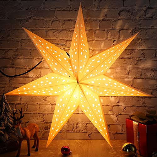 4 Pack 20 Inch Paper Lanterns with LED Star Lights M313273