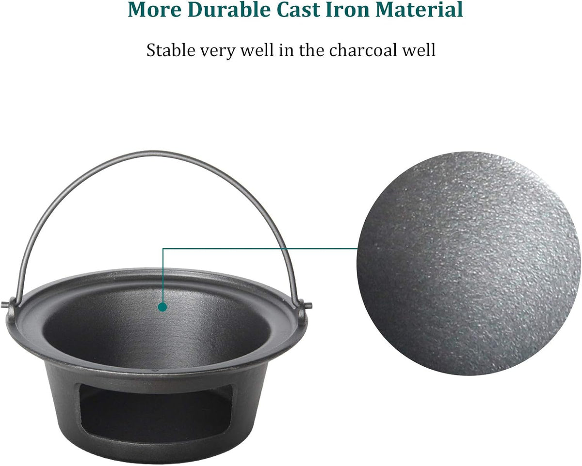 Cast Iron Ash Can with Handle M5596