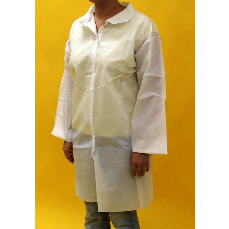 White Polypropylene Lab Coat V860112