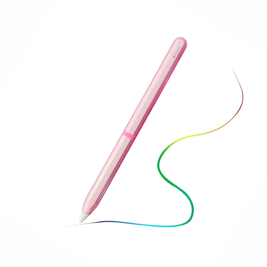 Pink Protective Pencil Case with 2 Silicone Tip Covers Y404