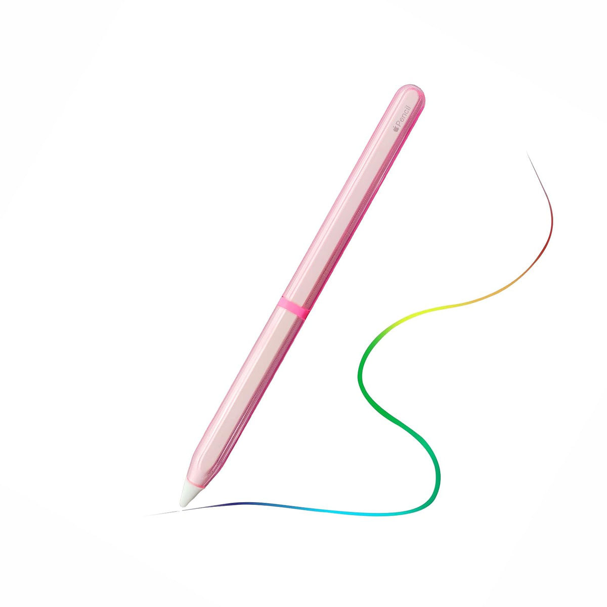 Pink Protective Pencil Case with 2 Silicone Tip Covers Y404