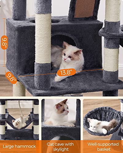 81.1-Inch Multi-Level Plush Cat Tree with Scratching Posts Z73819