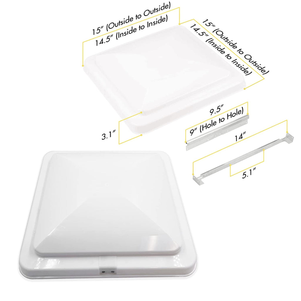 14" White Universal Roof Vent Cover Lid Replacement U8470