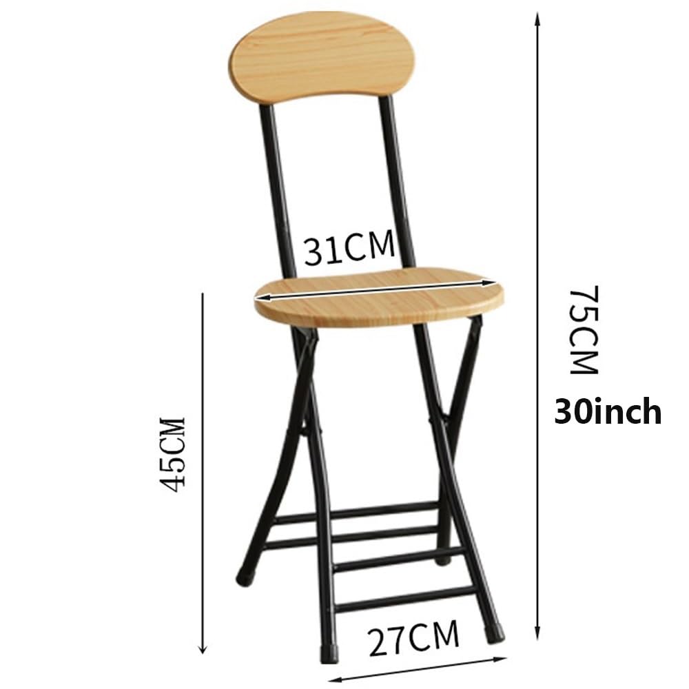 18" Black Foldable Counter Height Bar Stools with Backrest E384640