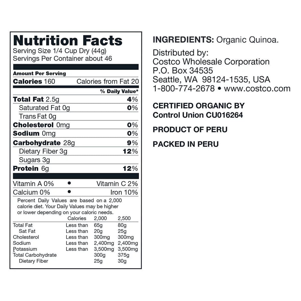 Organic Quinoa, Resealable Bag 4.5 lbs (2 PACK) Z573