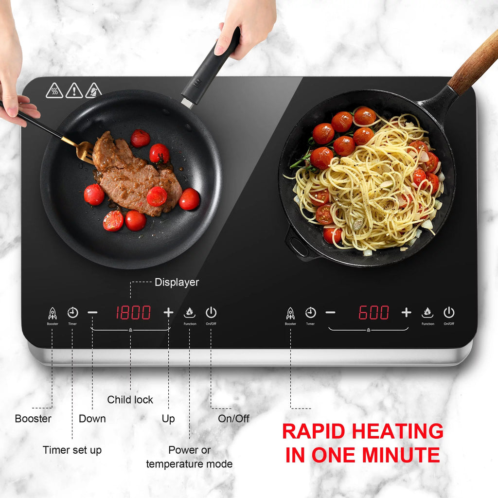 1800W Double Burner Electric Induction Cooktop S421