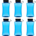 Blue 34 oz Plastic Sports Bottles Set of 6 N717