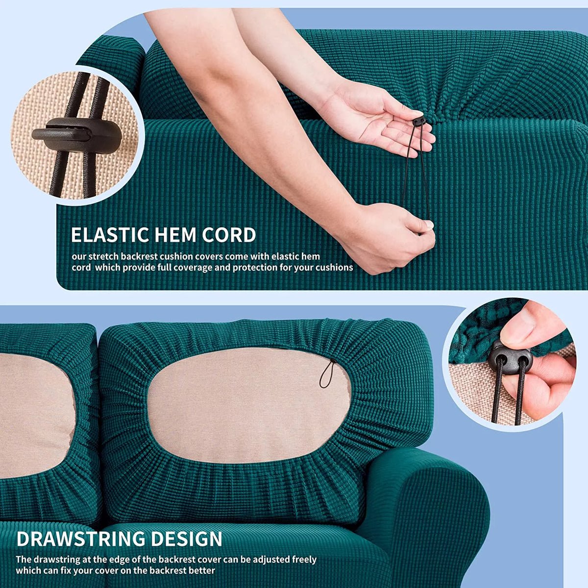 9 Pieces Stretch Sofa Slipcover Set Y758
