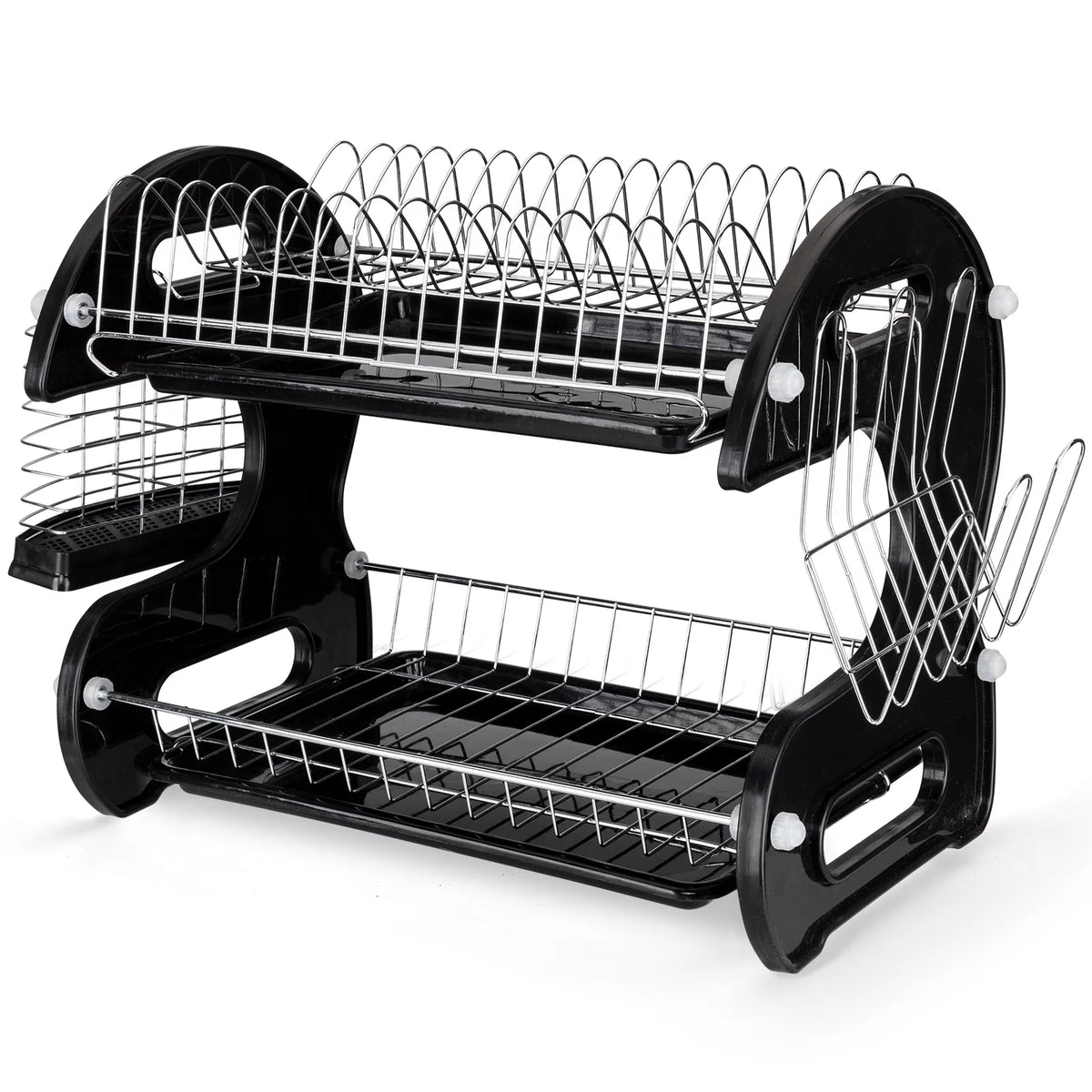 Black 2-Tier Plastic Dish Drainer S449