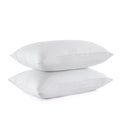 Set of 2 King Size Goose Feathers and Down White Pillows with Cotton Cover J69593