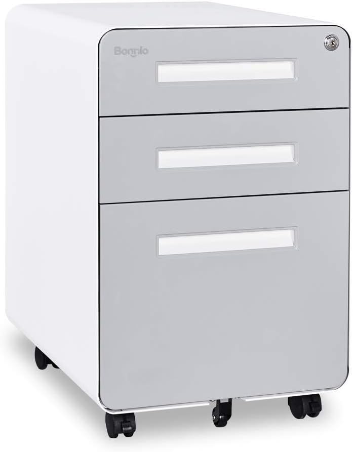 3 Drawer Rolling File Cabinet with Lock E167685