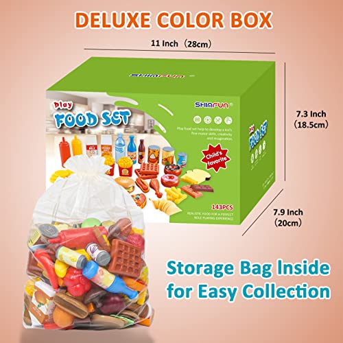 143Pcs Play Food Set with Storage Bag H4084