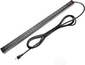 24-Outlet Metal Power Strip with 15-Foot Extension Cord, Black, Pack of 2 Y4538
