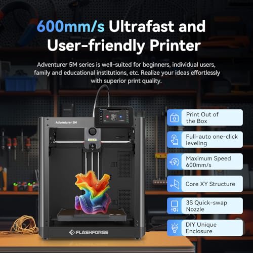 3D Printer with Auto Leveling, 600mm/s High-Speed, 280℃ Quick-Detach Nozzle, CoreXY Structure I101152