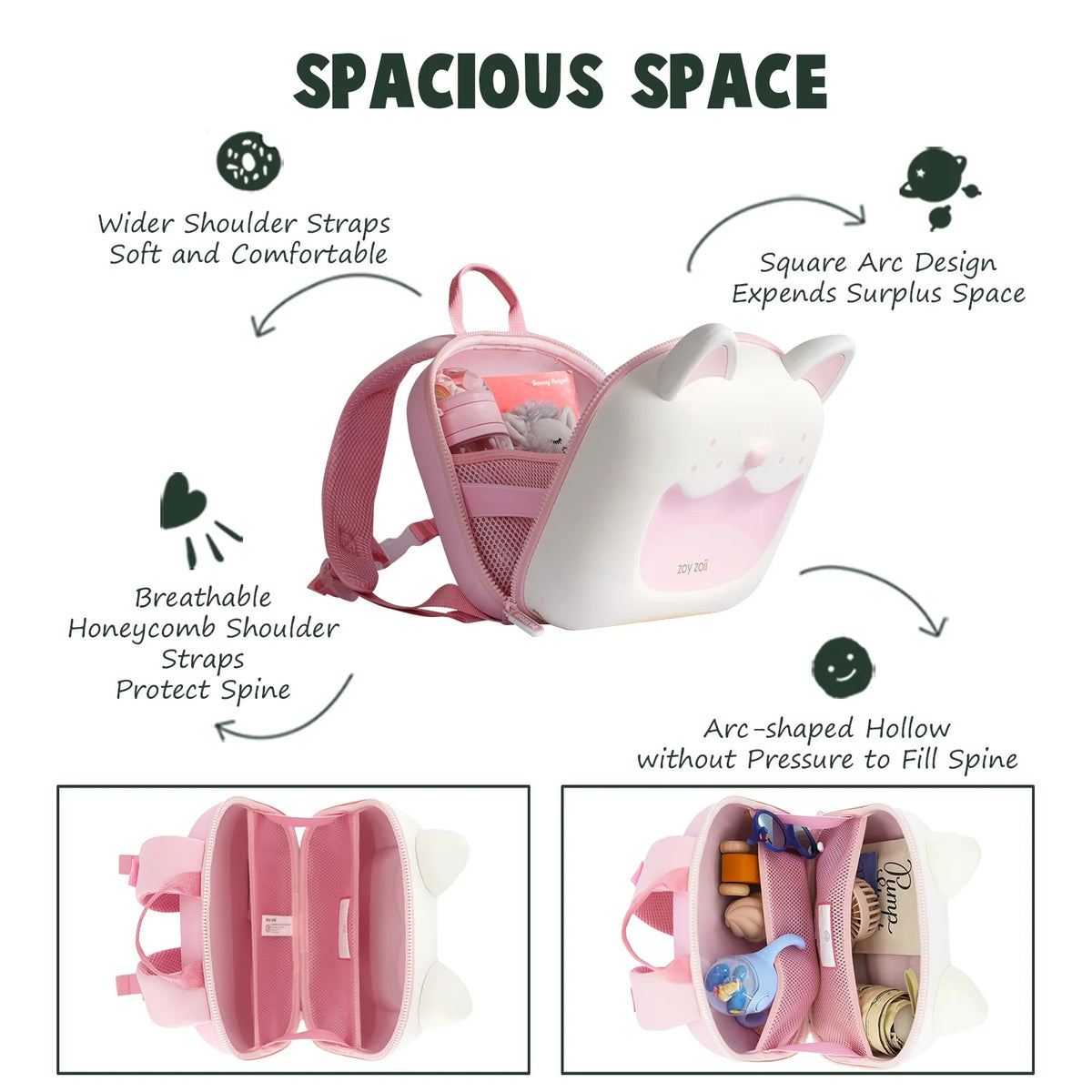 Sweetheart Kitty Waterproof Kids Backpack Q781