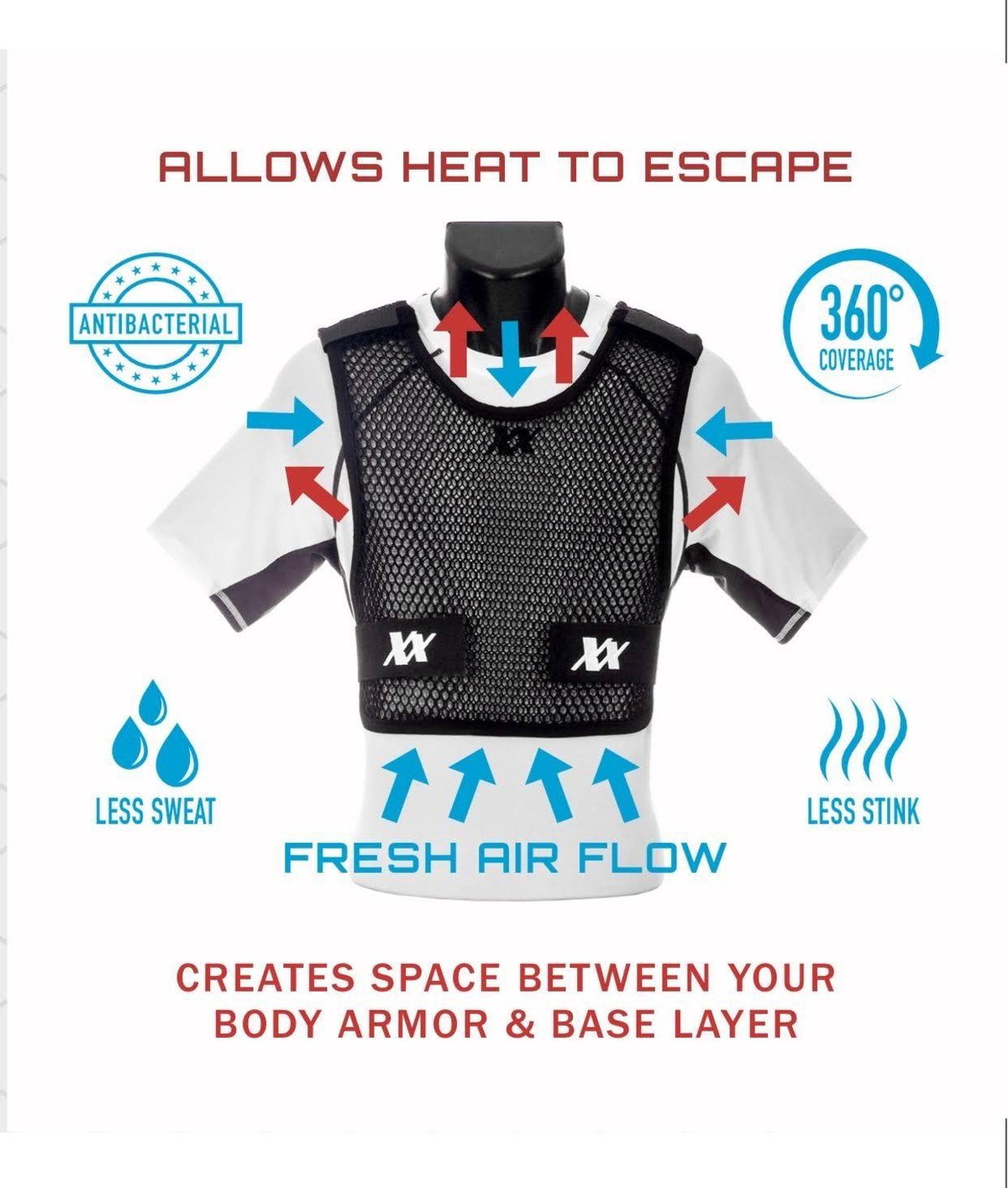 White / 3XL/4XL Tactical Body Armor Vest T37970