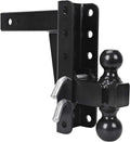 Adjustable Trailer Hitch Ball Mount, 2’’ Receiver, 8’’ Drop/Rise, Dual Balls, 10,000 lbs Capacity, Black Powder Coated Steel V1996