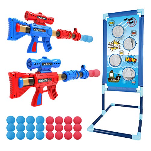 Shooting Game Toy with 2pk Air Guns, Target & 24 Foam Balls O30058