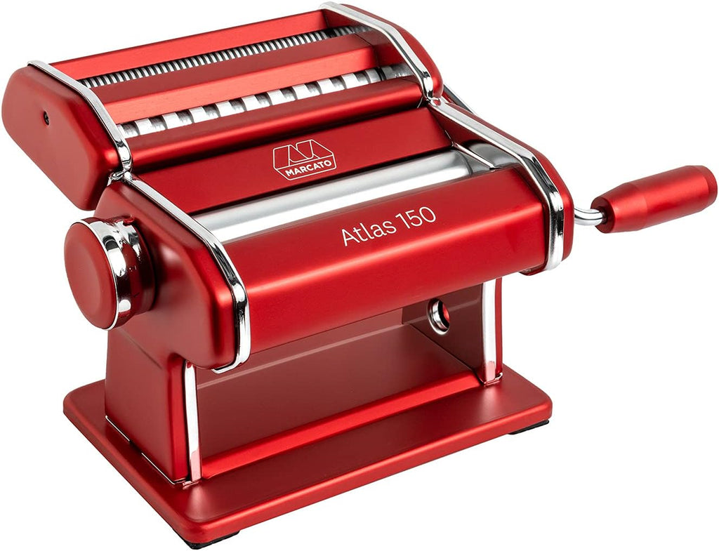 Red Pasta Machine with Pasta Cutter and Hand Crank U919265