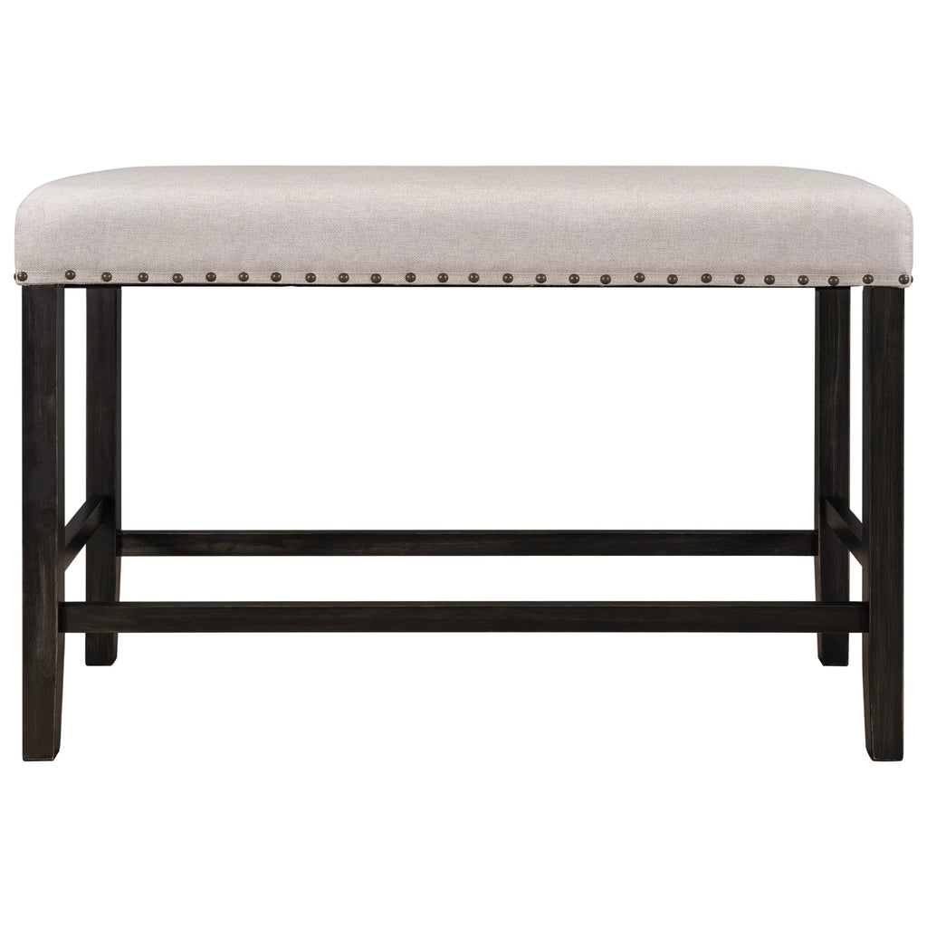 Rustic Wooden Upholstered Dining Bench W218577