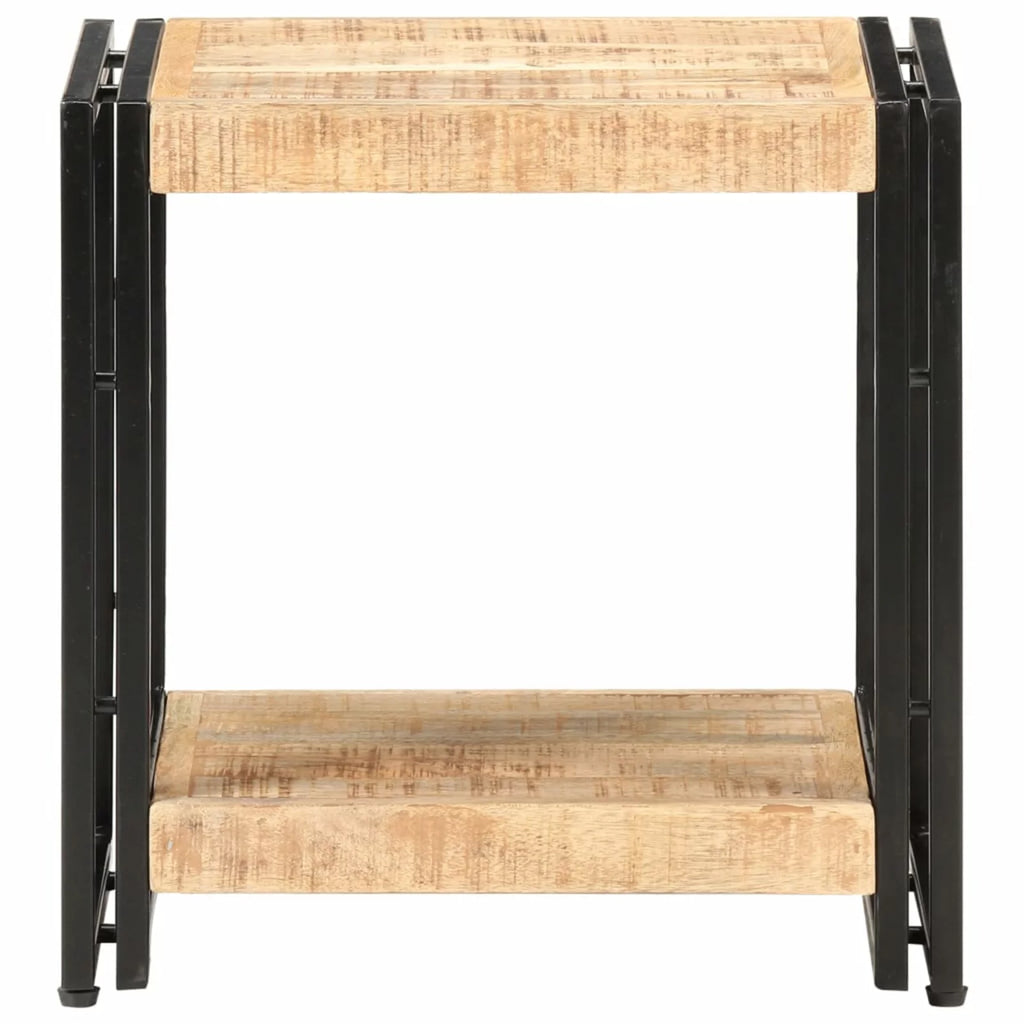 Side Table with Storage Shelf Mango Wood K138759