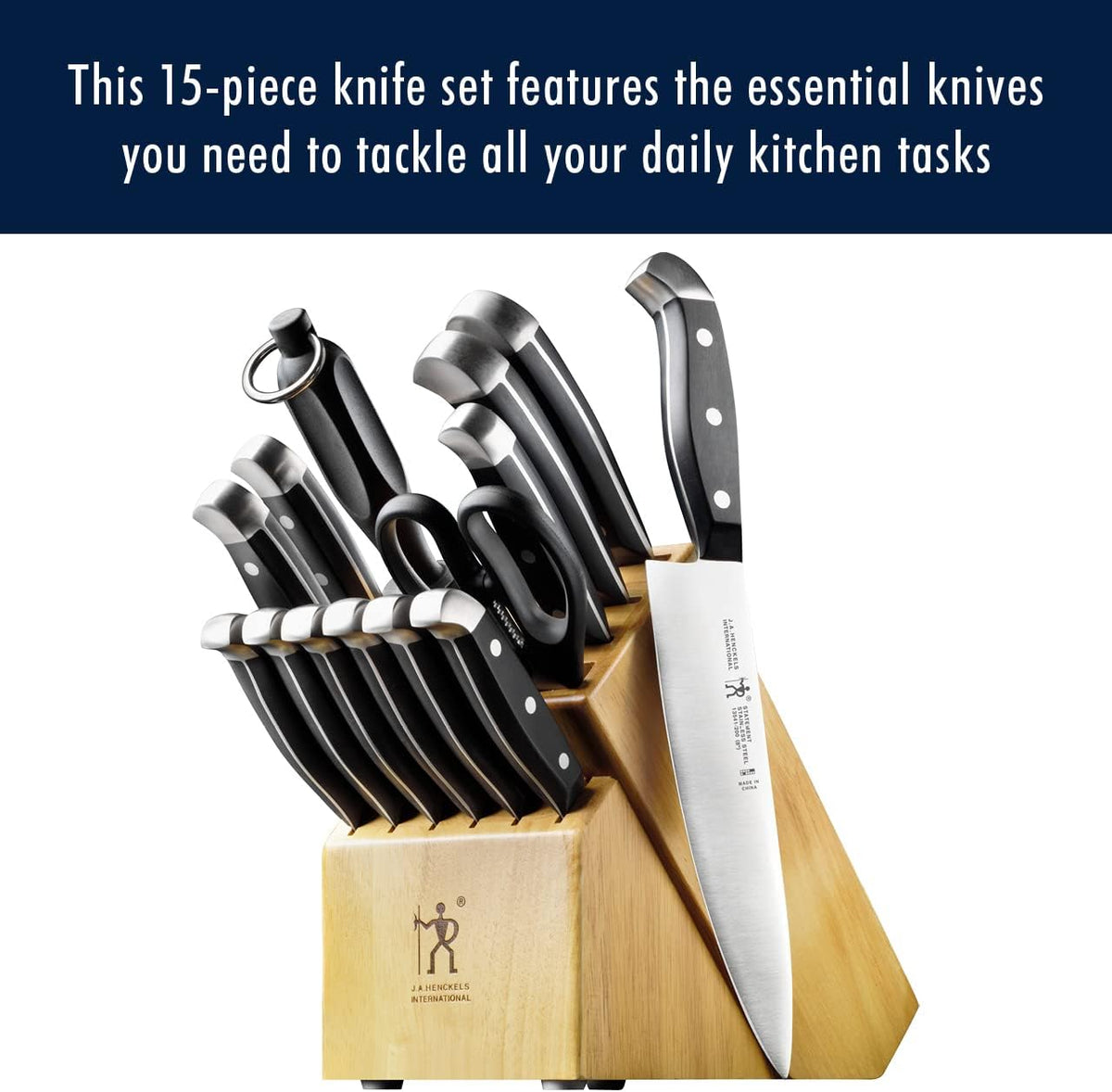 15-Piece Knife Set with Block and Knife Sharpener G11309