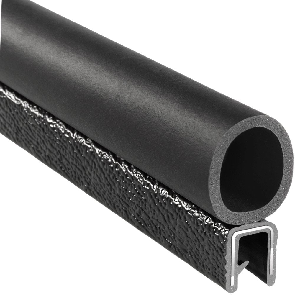 Trim Seal with Top Bulb, 25’ Length, PVC Plastic with EPDM Rubber Seal, Pack of 2 N8205