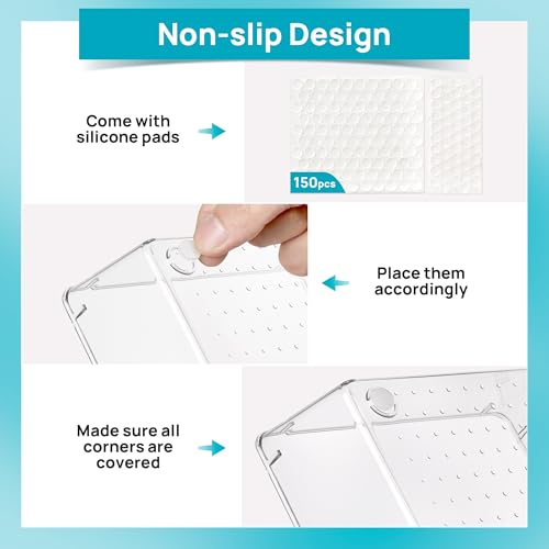 66 PCS Clear Plastic Drawer Organizer Bins H6842