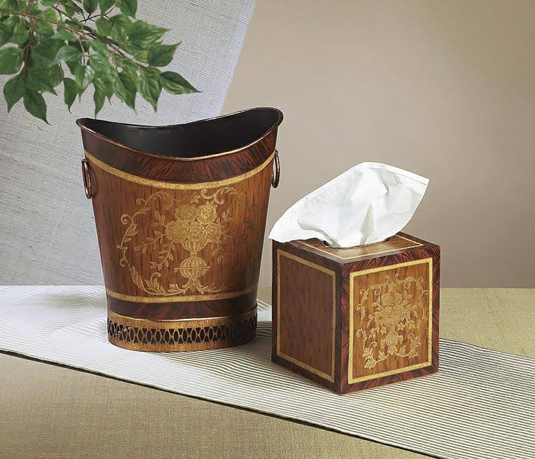 Wood Finish Iron Tissue Box Q54171